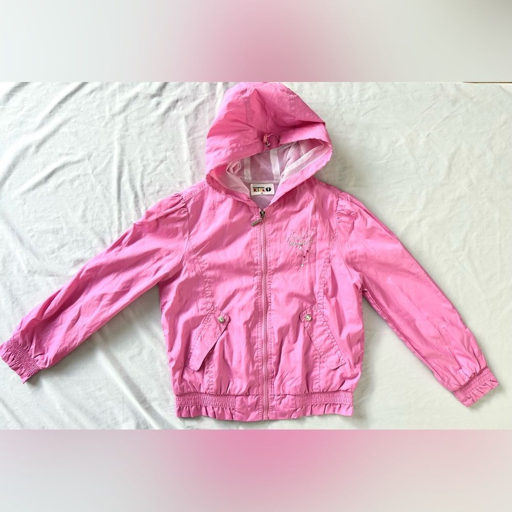 HangTen Kids Girls Pink Hooded Jacket Size 11 Lightweight Zip-Up Windbreaker